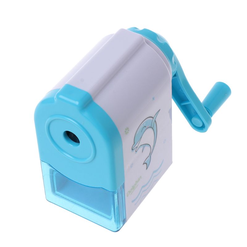 1Pc Cartoon Print Windmolen Potloden Puntenslijpers Voor Kinderen Schoolbenodigdheden: Blauw