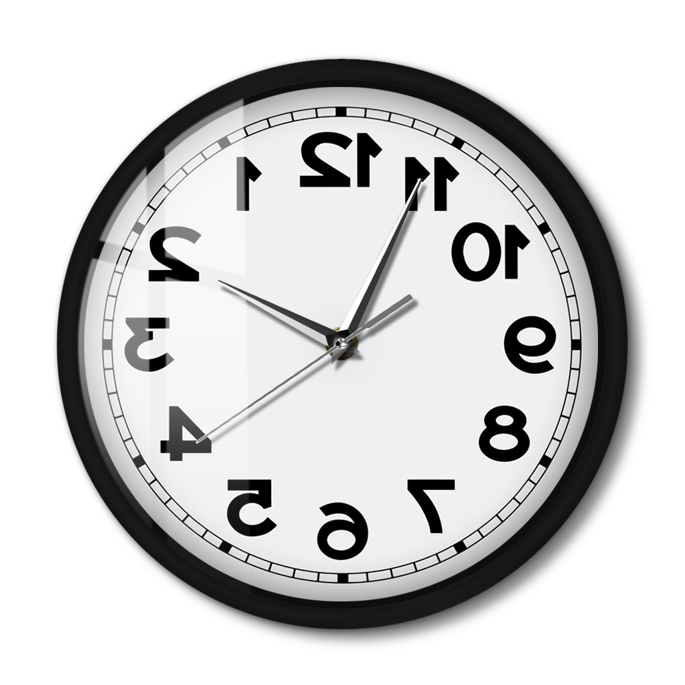 Dans le sens inverse des aiguilles d'une montre décor à la maison son activé horloge murale intelligente silencieuse Non coutil montre murale avec cadre en métal