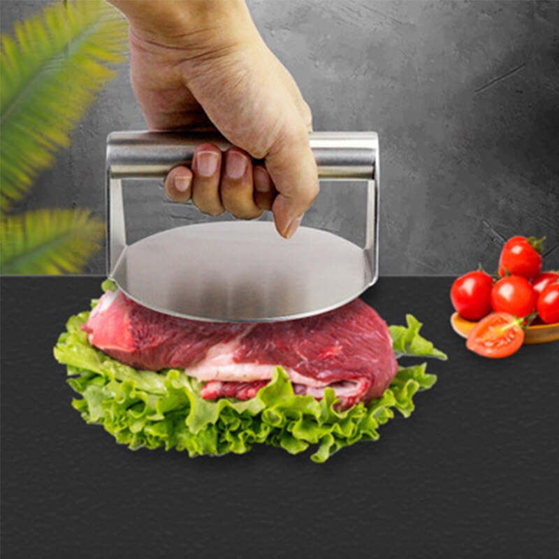 Handheld Stainless Steel Burger Press Non-Stick Grill Manual Pattie Hamburger Meat Press Round Square Steak Press Meat Pie Maker