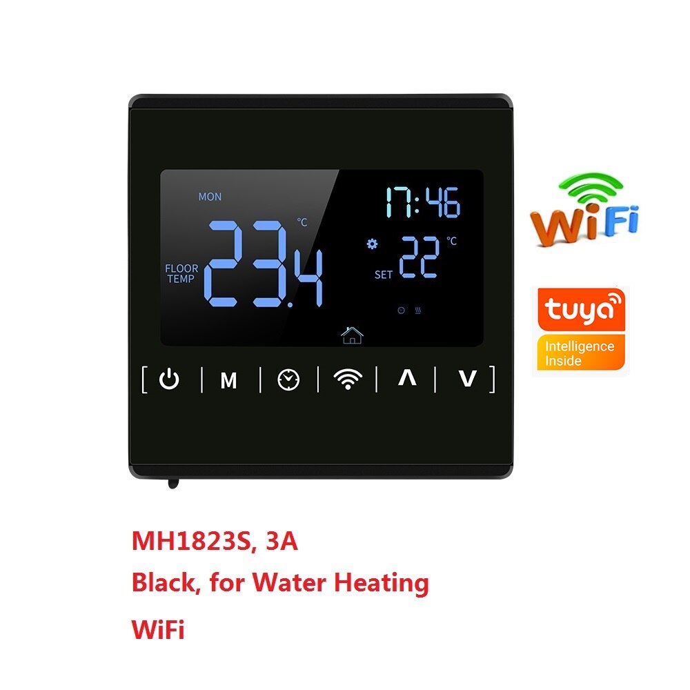 HY525 Water Floor Heating System 3A Smart WIFI Thermostat Central Heating Wiring Centres Hub Controller Actuators for Gas Boiler: MH1823S-H-WIFI