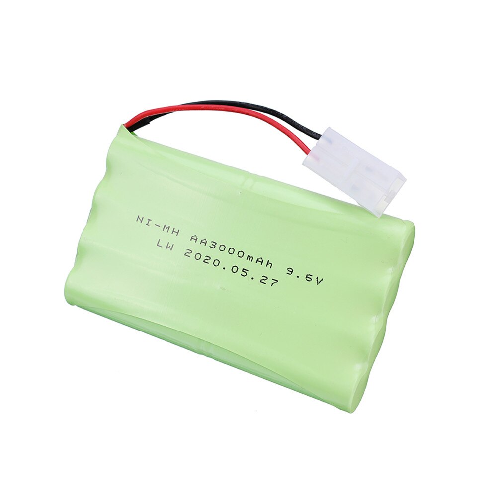 Ni-Mh 9.6V 3000Mah Batterij + Usb Oplader Voor Rc Speelgoed Auto Tank Trein Robot Boot Gun Aa 9.6V Oplaadbare Batterij