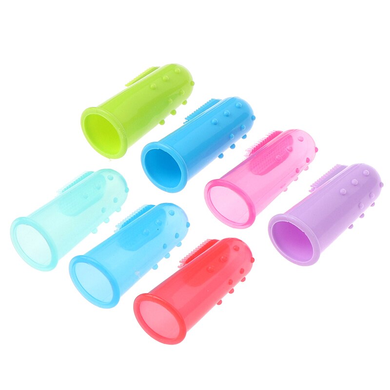 Cepillo de dientes de silicona Natural para mascotas, productos de cuidado de limpieza Dental suave para gatos y perros, juguetes suministros para mascotas de limpieza antimordida