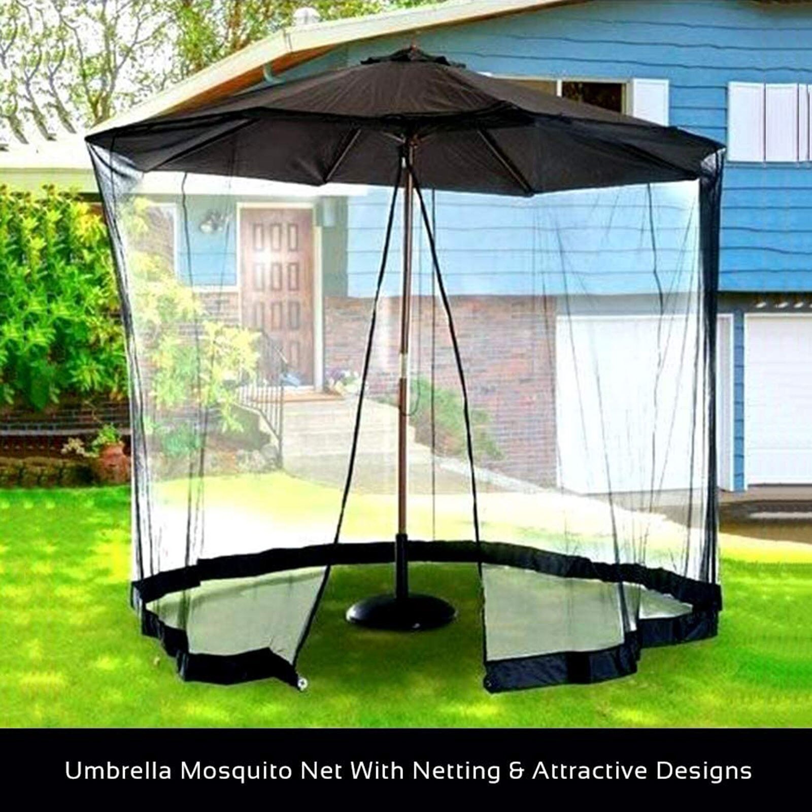 Outdoor Net Patio Umbrella Bug Screen Gazebo Canopy Parasol Netting