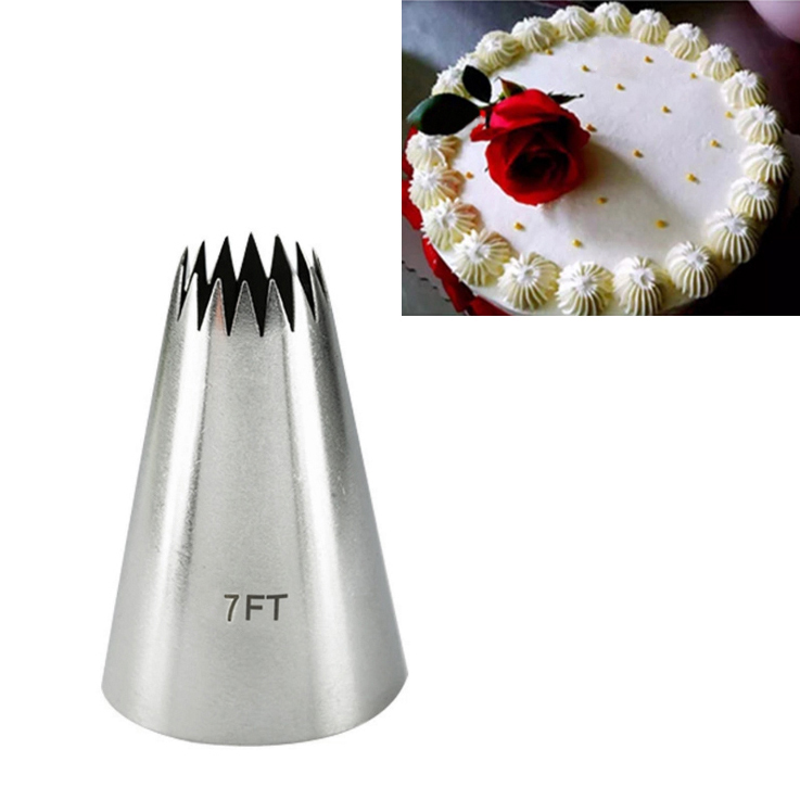 Boquillas para glaseado de punta de estrella abierta de gran tamaño, juegos de puntas de pastelería para decoración de pasteles y galletas, herramientas para pasteles Fondant: 7FT