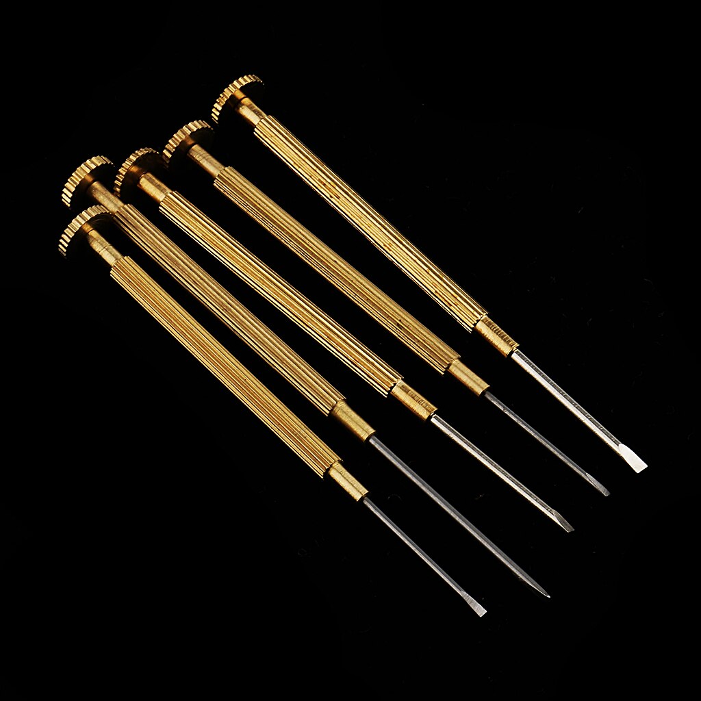 5 stk ur skruetrækkere sæt guldsmede flad klinge reparationsværktøj til urmager