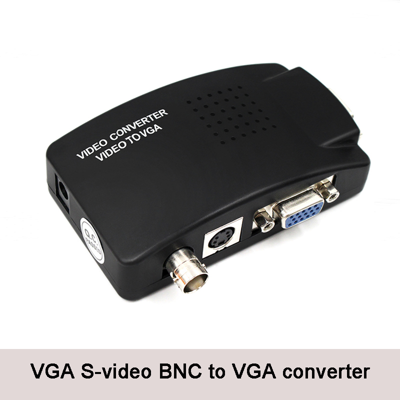 Bnc Naar Vga Video Converter S-Video Input Naar Pc Vga Out Adapter Digitale Switcher Box Voor Pc Tv camera Dvd Dvr