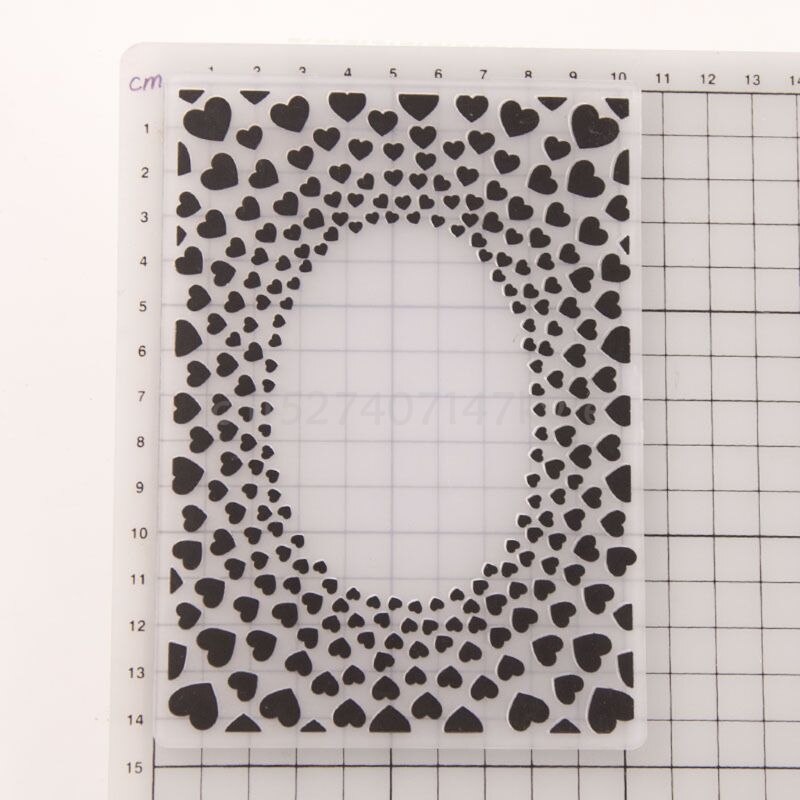 Hearts Plastic Embossing Folder Template DIY Scrapbook Photo Album Card Making