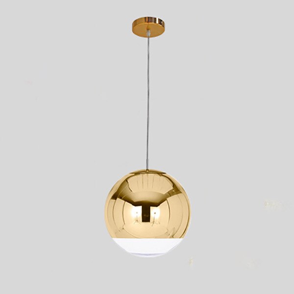Moderne Mirror Ball Glazen Hanglampen Zilver Goud Globe Loft Hanglamp Glas Bal Hanger Verlichting armatuur suspendu: Gold color / Dia20cm
