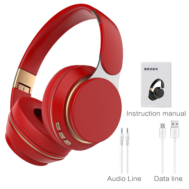Xiaomi Headset Bluetooth Headset Sport Vouwen Intrekbare Computer Game All-Inclusive Headset Draadloze Bluetooth Met Fm Card: Rood