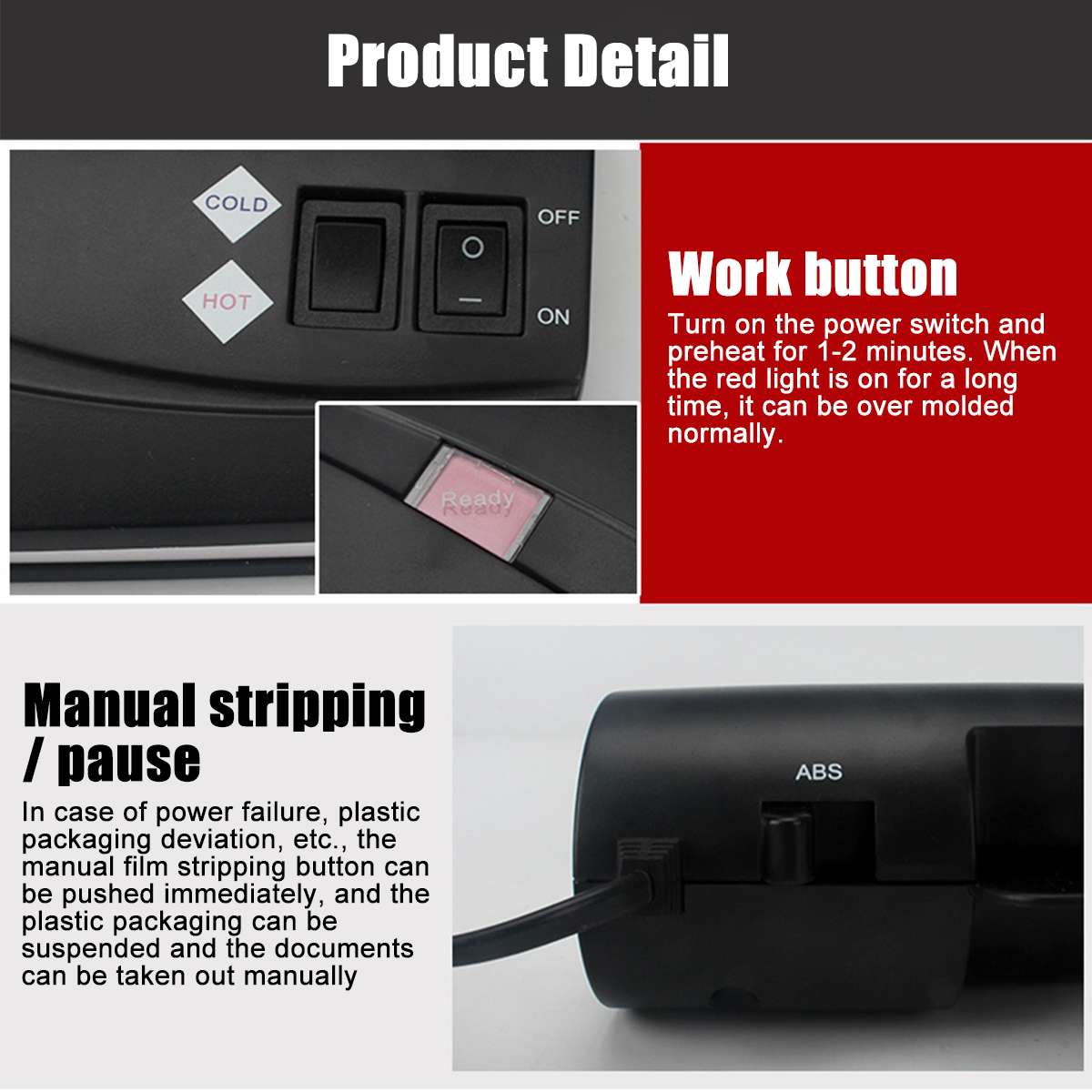 Office A4 Laminator Cold Laminator Machine for Document Photo Poster Postcard Packaging Plastic Film Roll Laminator