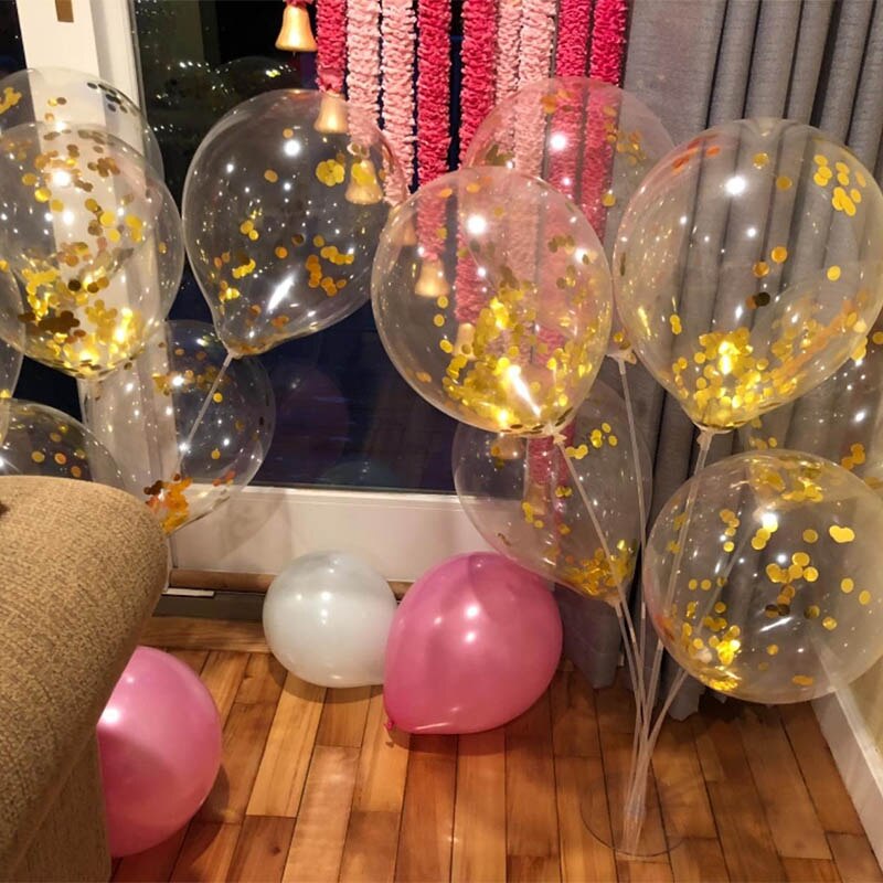 50 stuks 12 inch roségouden confetti latex ballonnen voor een vrijgezellenfeest, bruiloft, verloving, verjaardag, decoratie