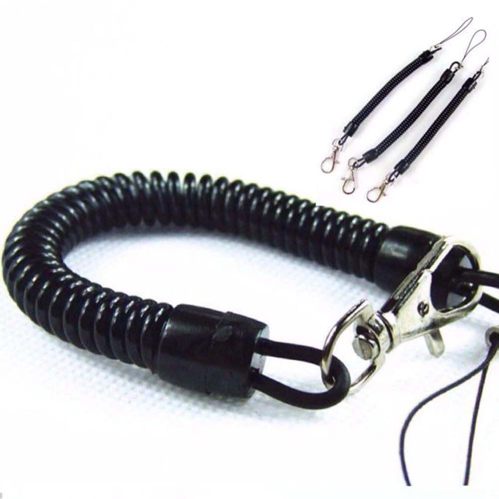 Practical Retractable Plastic Elastic Rope Key Ring Tools Camping For Outdoor Keychain Spring Security J1X8