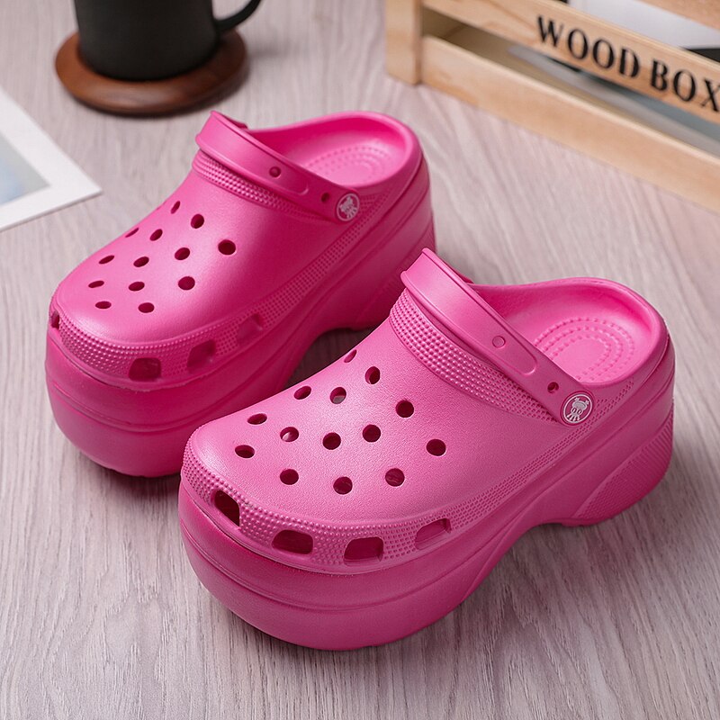 Nowe gorące cukierki kolor platformy drewniaki dla kobiet 10cm Super wysokie szpilki damskie Mule drewniaki buty ogrodowe letnie drewniaki kapcie