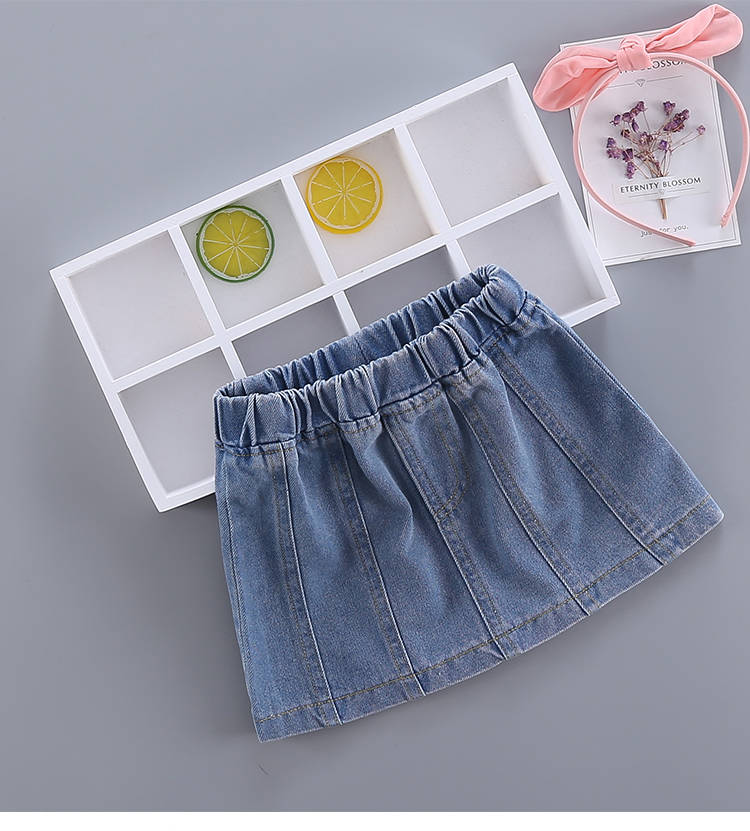 Summer Toddler Teenage Big Girls Denim Skirts Children Clothes Girl Skirt Jean A-Line Kids Bottoms Jeans 2 3 4 5 6 7 Years