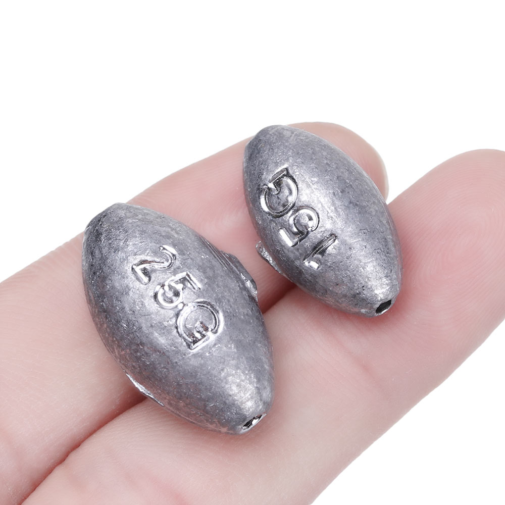 5/10 pièces matériel de pêche plomb en forme d'olive plombs creux leurre plombs 1g/2g/3g/4g/5g/10g/15g/20g/25g/30g/40g/50g/60g/70g