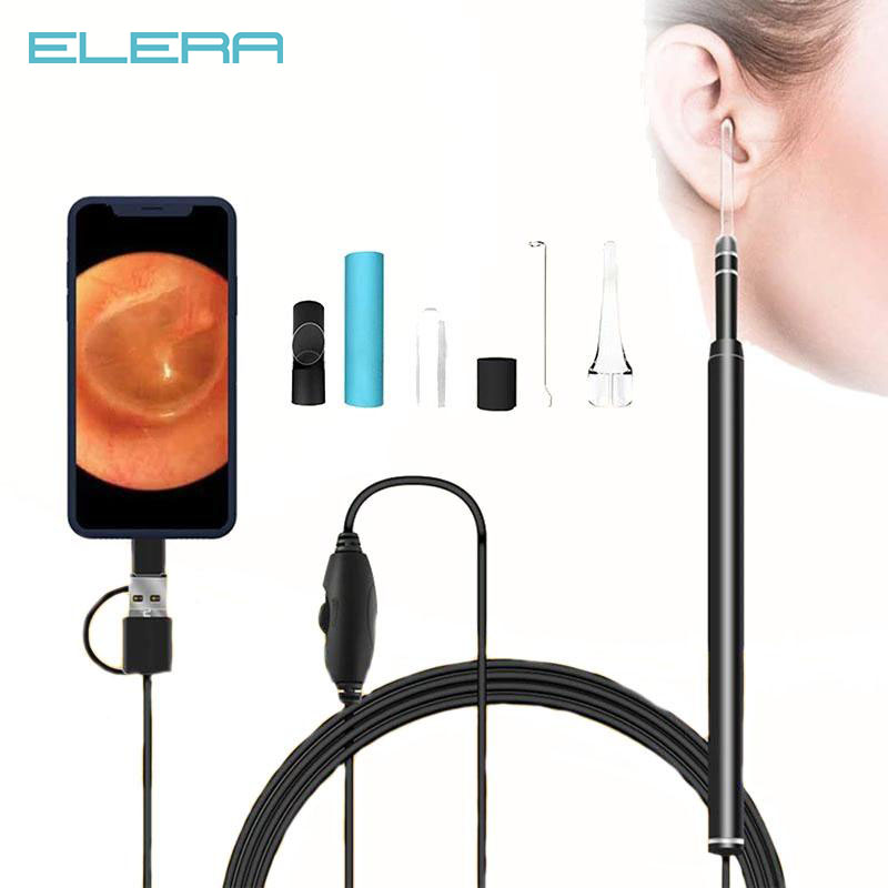 Ear Cleaning Endoscope Wax Removal HD Visual Ear Spoon Mini Camera 3 in1 USB Android PC Ear Picker Tool Health Care Nose