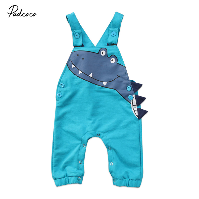 Frühling Sommer freundlicher Overall Hosen Kleidung Neugeborenen freundlicher Dinosaurier Strampler Overall Für Kleinkind Jungen Mädchen Trägerhose