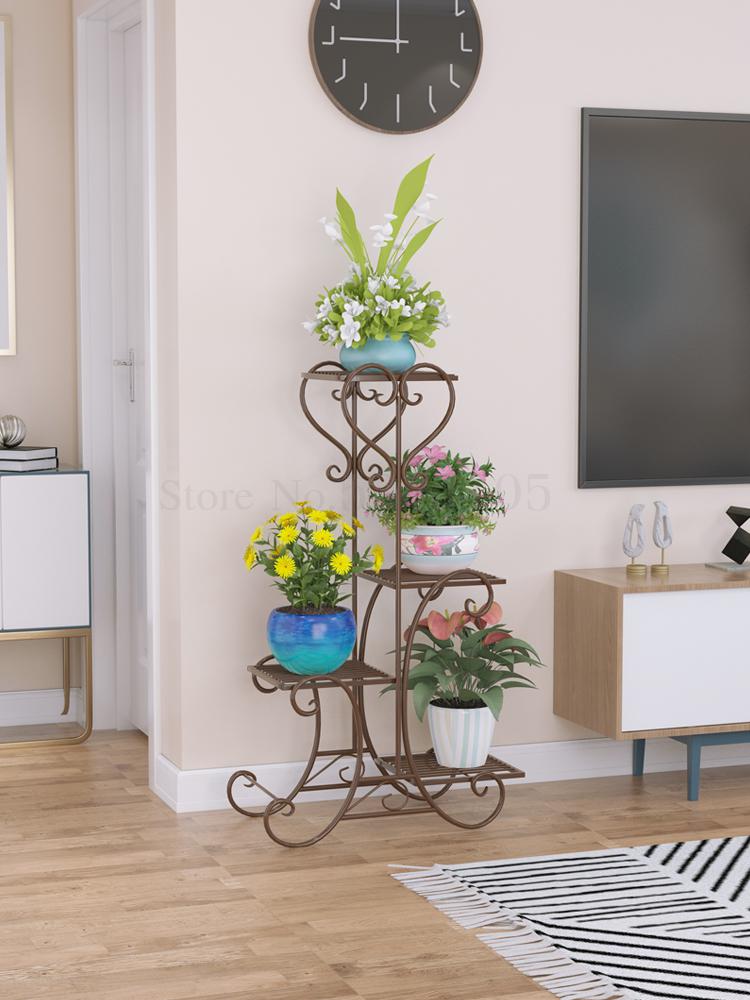 Smedejern blomsterhylde, en hul flerlags indendørs europæisk stil altan gulv stue mere end andre enkle blomsterpo