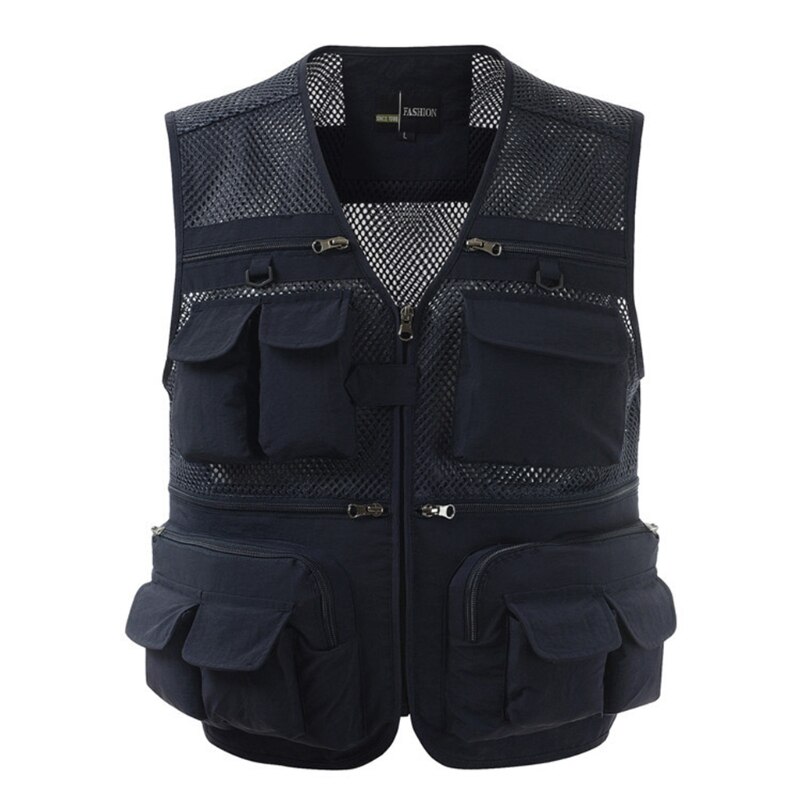 Męska siatkowa kamizelka dla fotografa multi-kieszeń przenośna, oddychająca kamizelka ochronna