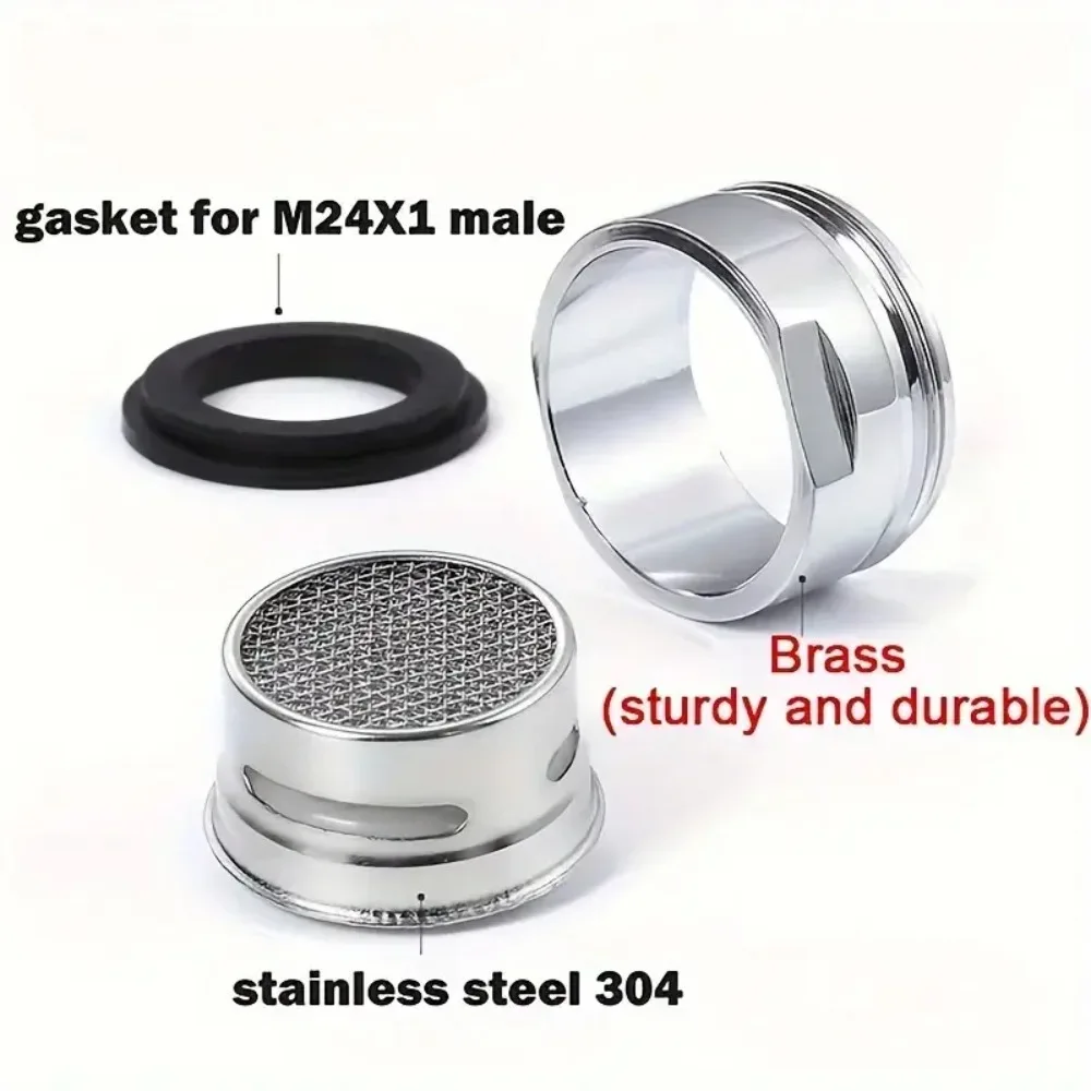3 STKS Messing Waterbesparende Kraan Tap Beluchter M24 Draad Badkamer Kraan Waskolf Rvs Vervangbare Filter Gemengde Nozzle