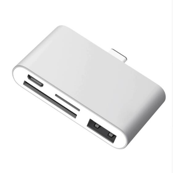 USB Type C Sim CF SD TF Card Reader Adapter Converter: Silver