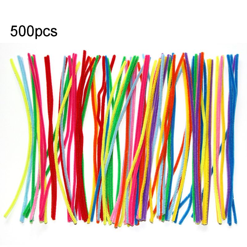 500 Pcs Pipe Cleaner DIY Craft Materials Supplies Chenille Stems Set Accessories