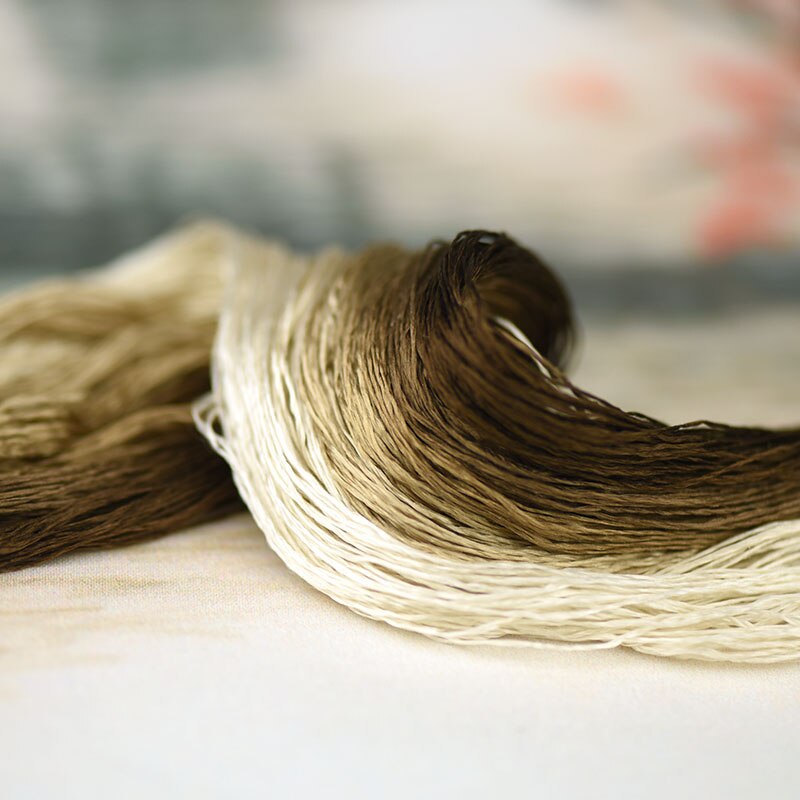 silk embroidery thread / 100% silk thread /hand embroidery embroider cross stitch/khaki series/7 pure colors
