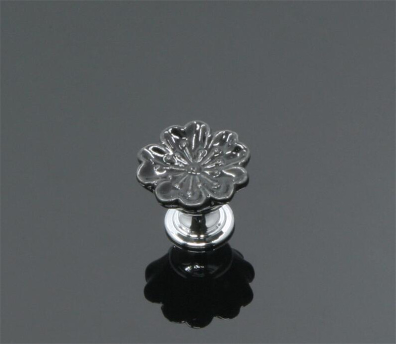 10 stks 32mm Kleurrijke Keramische Bloem Kast Knoppen Deur Handgrepen Kast Lade Kast Meubels Handvat Knoppen: D