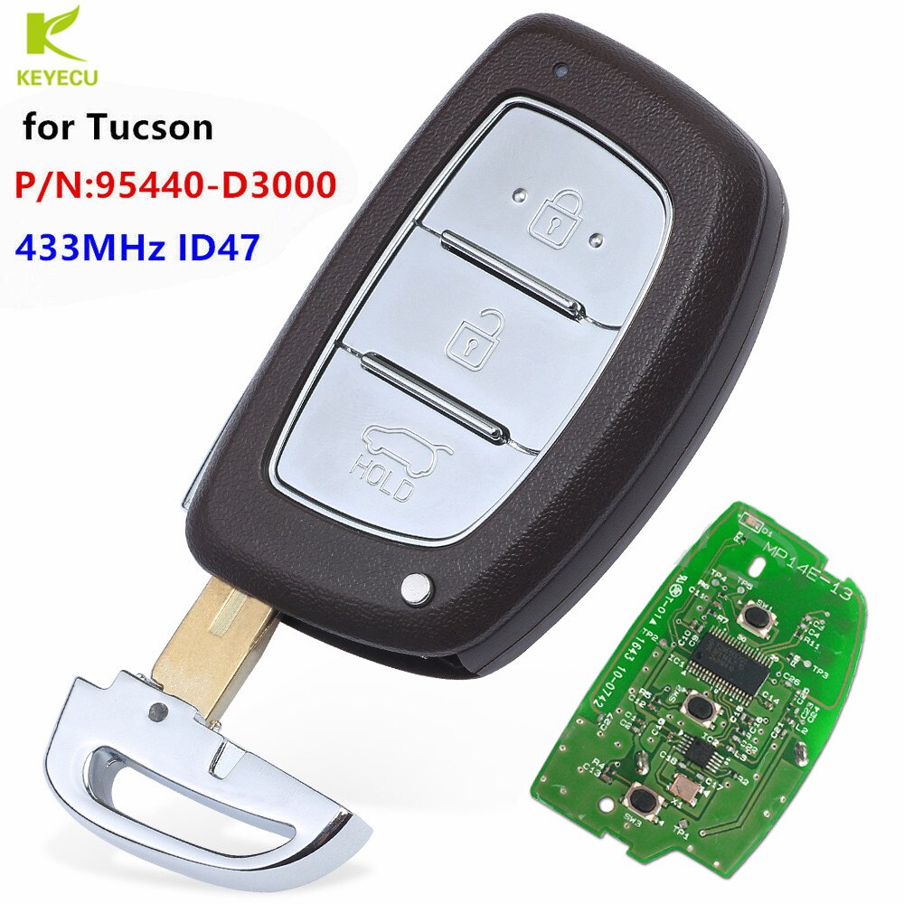 Keyecu Vervanging 3 Button FSK433.92MHz Keyless Remote Key ID47 Chip 95440-D3000 Voor Hyundai Tuscon (16/05 )