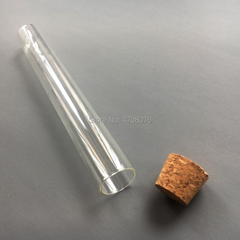 25x200mm 10pcs/lot Borosilicate lab test tube with cork blowing glass Pyrex test tube for scientific experiments U-shaped bottom