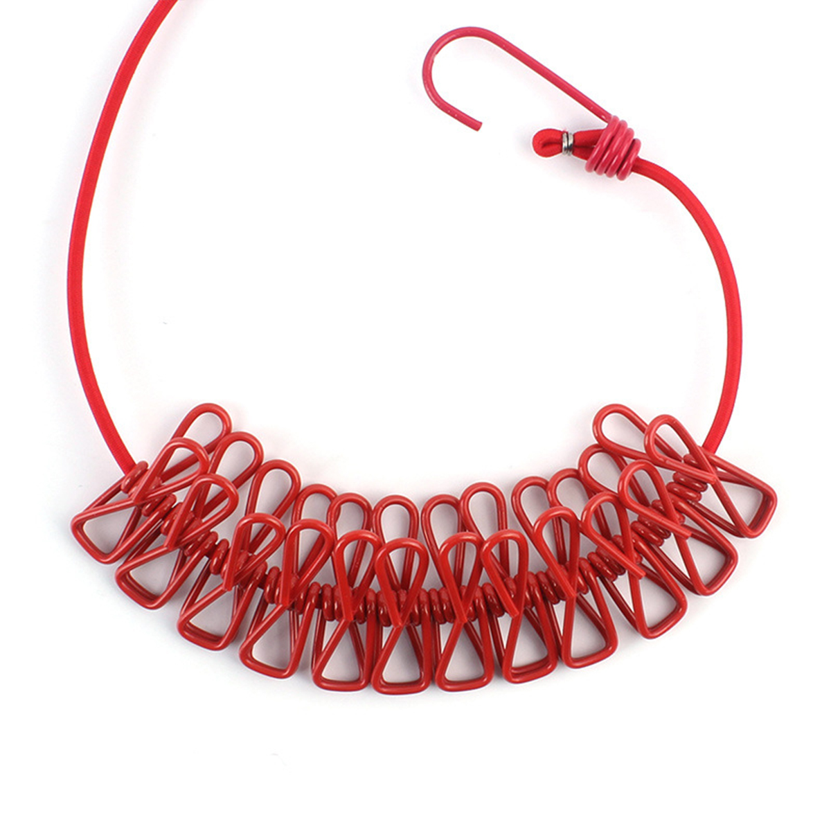 Tendedero ajustable retráctil de viaje portátil para acampar, con 12 Uds. De Clips, secado de ropa para exteriores e interiores, 1 ud.: orange