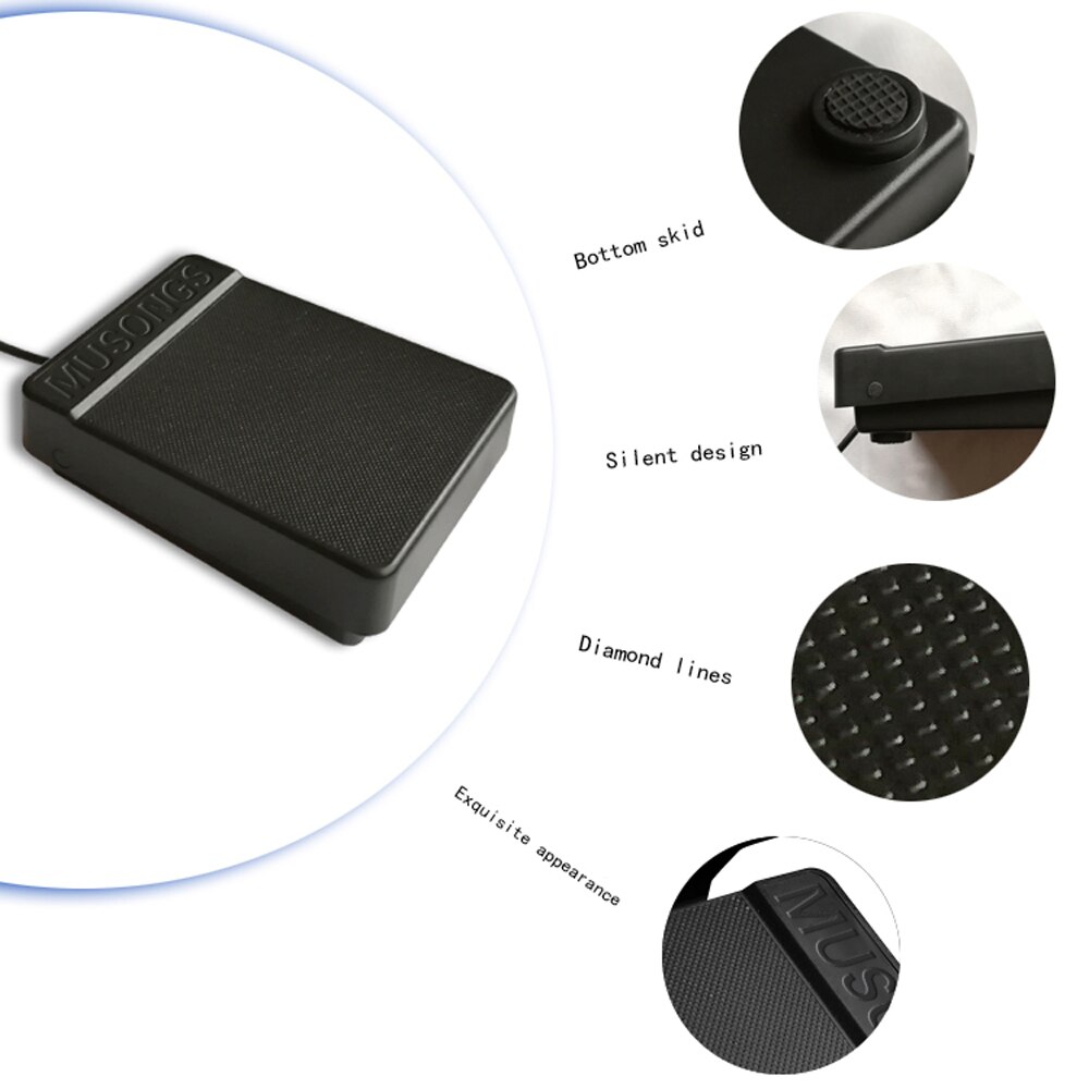 ABS Body Piano Keyboard Foot Sustain Pedal Controller Switch for Electronic Organ Electronic Drum Keyboards Musical Accessories