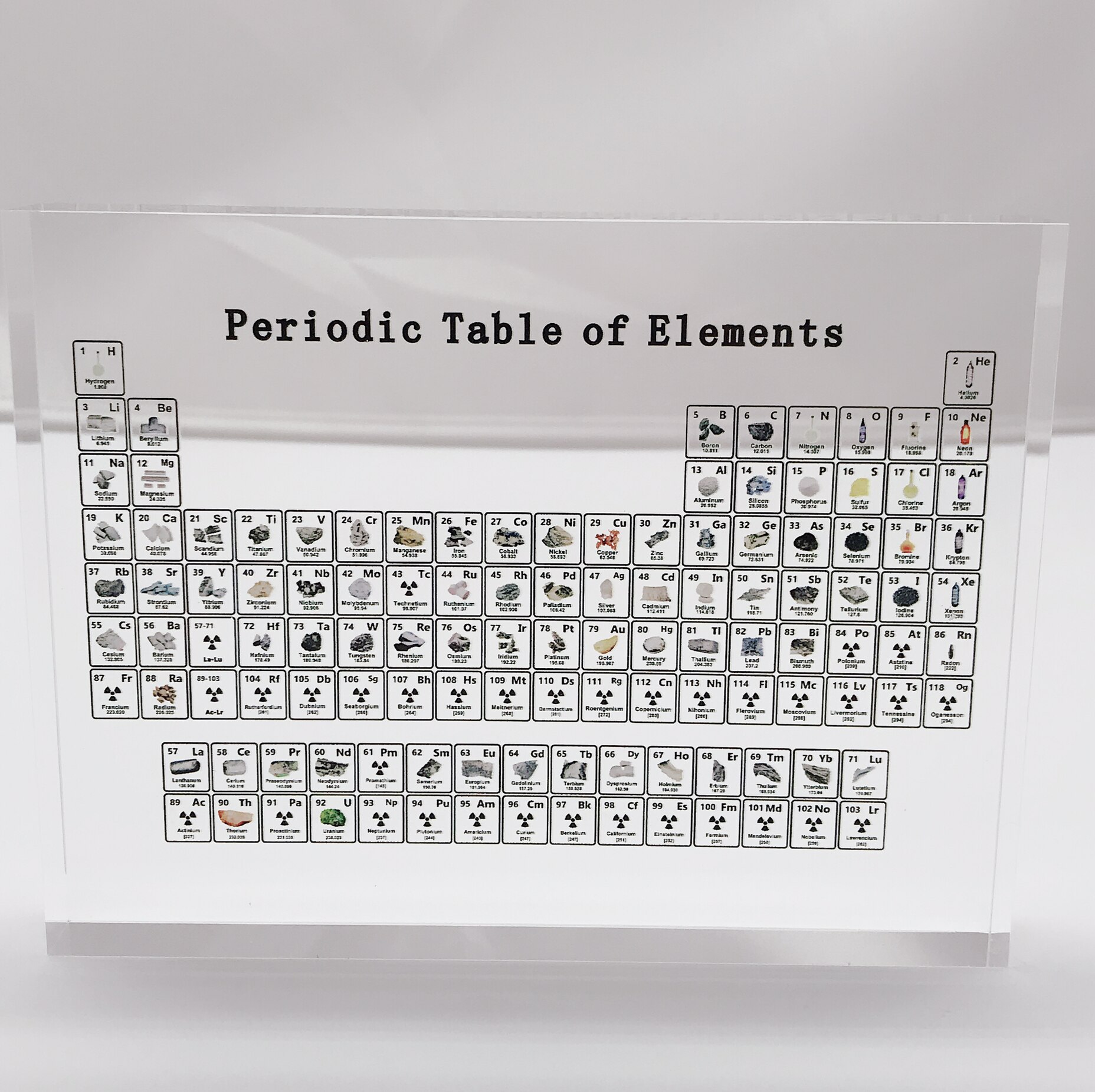 1pc Acrylic Periodic Table Display With Elements photo print Kids Teaching Birthday Chemical Element Display Home Decor