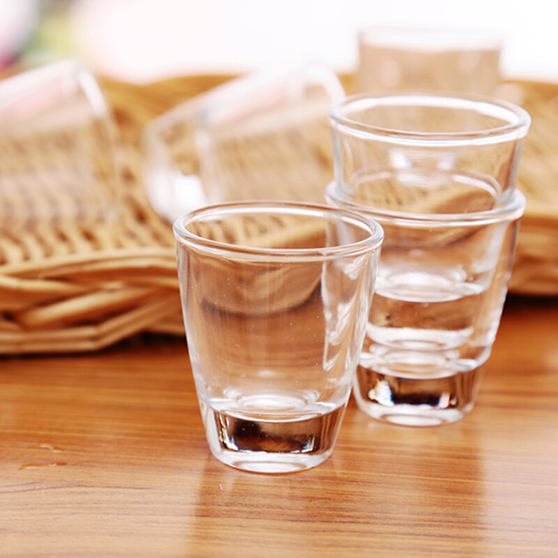 6 stk / sæt 25ml klart tyk base shot glas sæt hjem bar mini vin kopper 0.87oz til so-ju saki