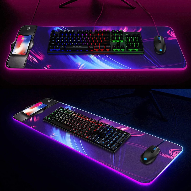 Draadloze Oplader Rgb Muismat Msi Xxl Grijs 10W/7.5W Lichtgevende Gaming Muismat Computer Mousepad Pc bureau Muismat Gamer