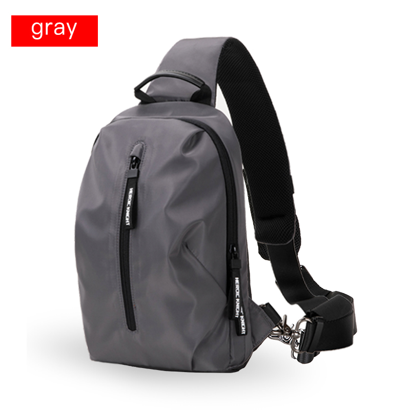 Hk Men Chest Bag for 9.7"ipad Short Trip Messsenger Bags Water Repellent Crossbody pack Single Shoulder Bag men: Gray