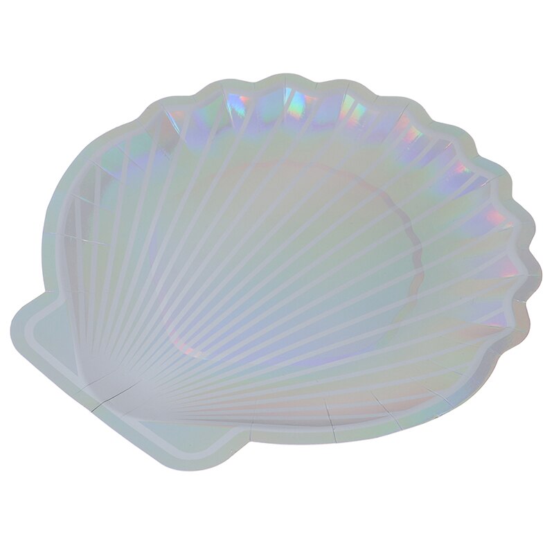 8 stuks glitterende schelp papieren borden feestservies 10 " zeemeermin sprookjesfestival voor babyshower bruiloft feestbenodigdheden