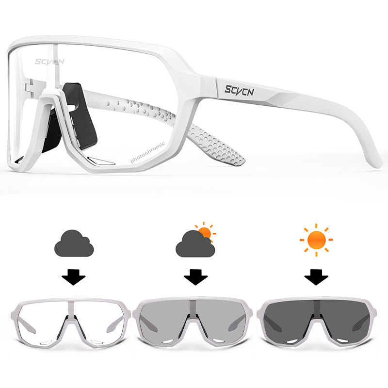 SCVCN gafas de sol fotocromáticas para ciclismo para hombre, gafas deportivas para ciclismo de montaña, gafas UV400 para mujer, gafas para conducir en bicicleta: Verde