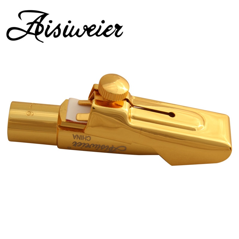 Aisiweier tenor sopran alt saxofon metal mundstykke guld lak mundstykke sax aisiweier mundstykker 56789