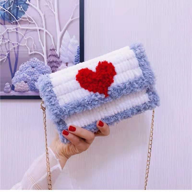 Bolsos creativos para manualidades, materiales de tejido artesanal, bolsa tejida a mano, gancho de pestillo práctico, accesorios de fabricación de bolsas de tela de malla, hecho a mano: WhiteGray