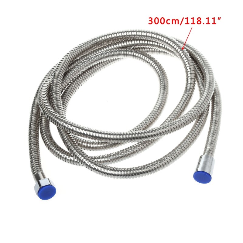 3m Stainless Steel Flexible Shower Hose Bathroom Water Heater Hose Replace Pipe 63HF