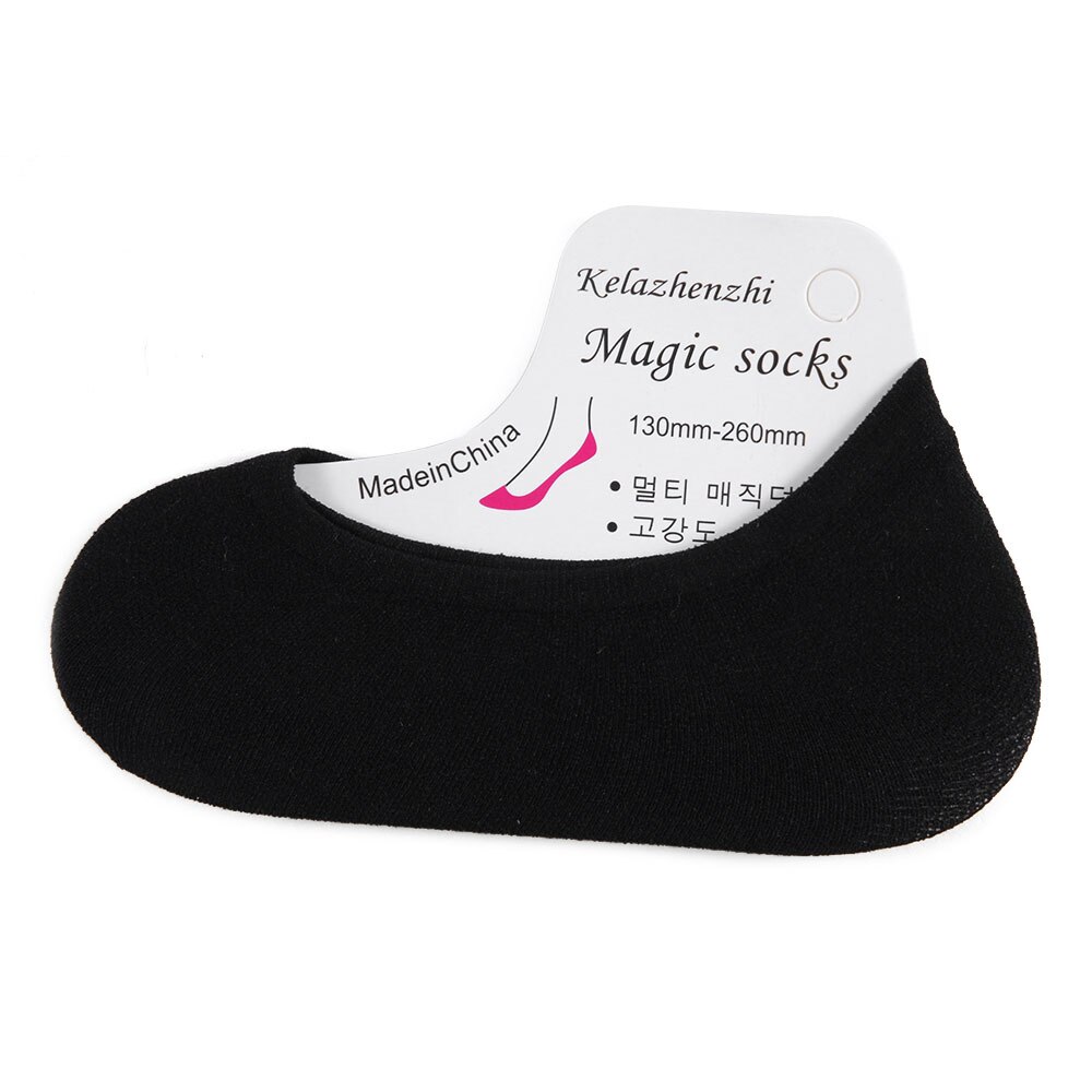 Onzichtbare katoenen sokken voor dames, antislip, loafer voering, enkel, laag, vrouwelijk, onzichtbaar, kleur, voor meisjes, kousen: Zwart
