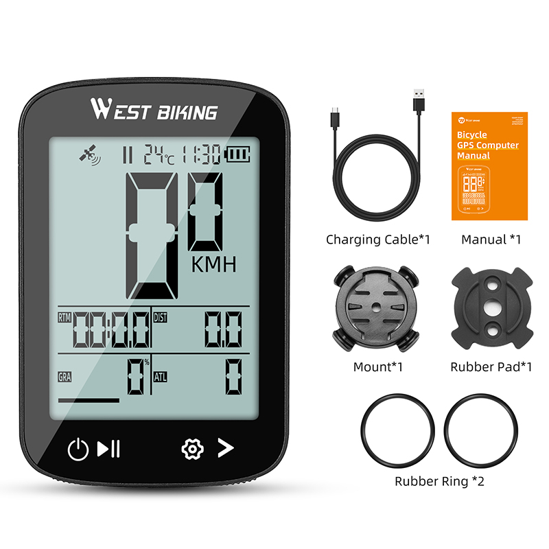 West biking gps velocímetro de bicicleta sem fio computador mtb acessórios de bicicleta tipo-c carga à prova dwaterproof água ciclismo odômetro