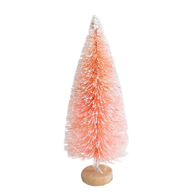 Kleine Gevlokt Kunstmatige Kerstboom Sneeuwbol Inrichting Leuke Unieke Mini Frosted Fles Borstel Bomen Mooie Deel Jy28 21: 20cm