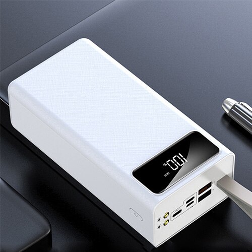 80000mAh Power Bank Large Capacity External Battery Portable Fast Charging Digital Display Charger for Xiaomi iPhone Samsung: white