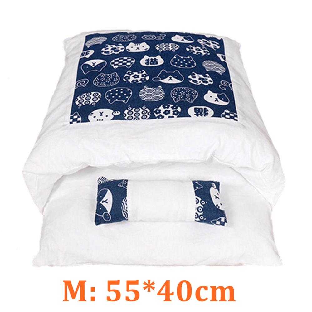 Saco de dormir para cama de gato, felpa, cálido, móvil, Gato de invierno, casa cueva interior para perro, suministros de cama blanda: Blue M