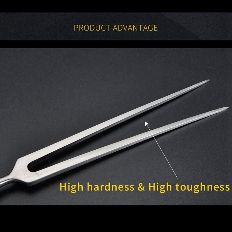 Big Stainless Steel Portable Outdoor Barbecue Tool Wooden Handle Barbecue Fork Food Fork Meat Fork Wooden Handle Bbq Fork