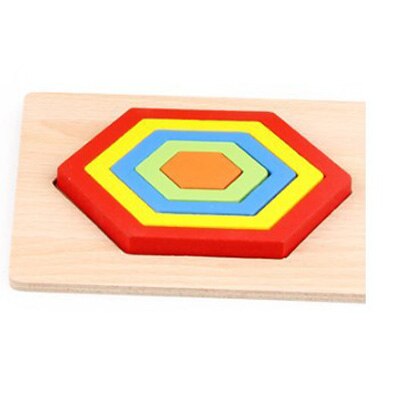 1PCS Wooden Puzzle Toys for Children Geometric Shape Montessori 3D Puzzle Toys for Baby Early Educational Learning: K