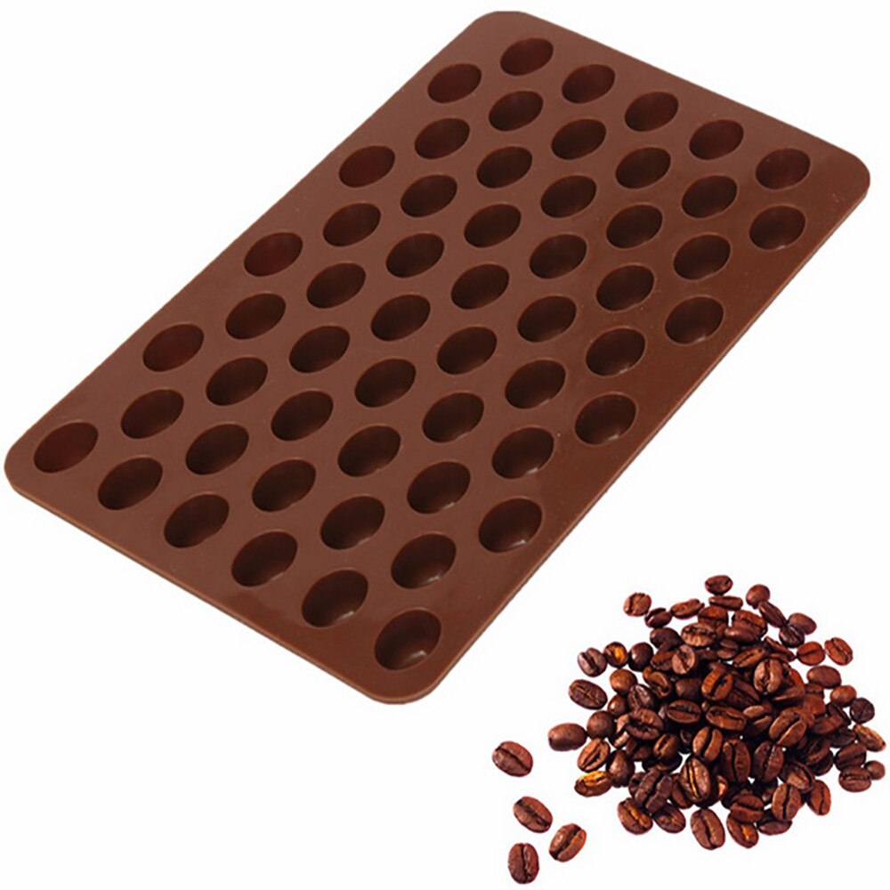 Hemispherical silicone food grade baking accessories chocolate candy mold bakeware kitchen gadgets for chocolate cake#50: Coffee Beans Mould