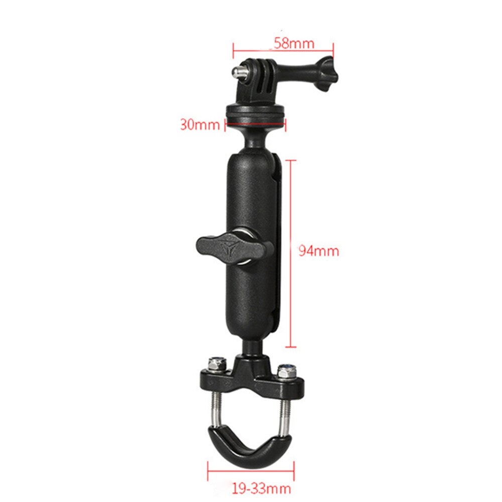 Motorcycle Bike Camera Houder Stuur Spiegel Mount Bevestigingsbeugel 1/4 Schroef Metal Stand Voor Gopro Slr Mirco Motion Camera: Handlebar Mount